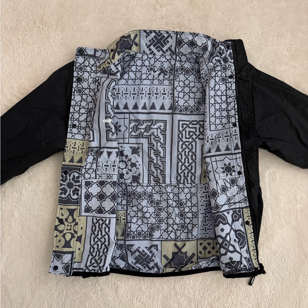 Men’s OBEY Jacket, REVERSIBLE, Patchwork/Black, NWT
